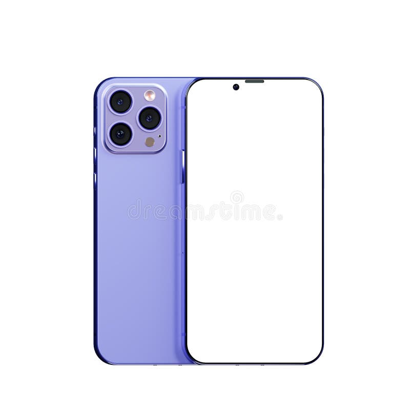 Mockup of a realistic Smartphone, 3d render. Blank smartphone screen. Phone front and back sides, isolated on white background royalty free illustration
