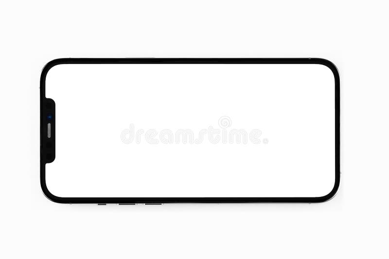 Mockup Smartphone IPhone 14 Pro Max with Blank White Screen Editorial