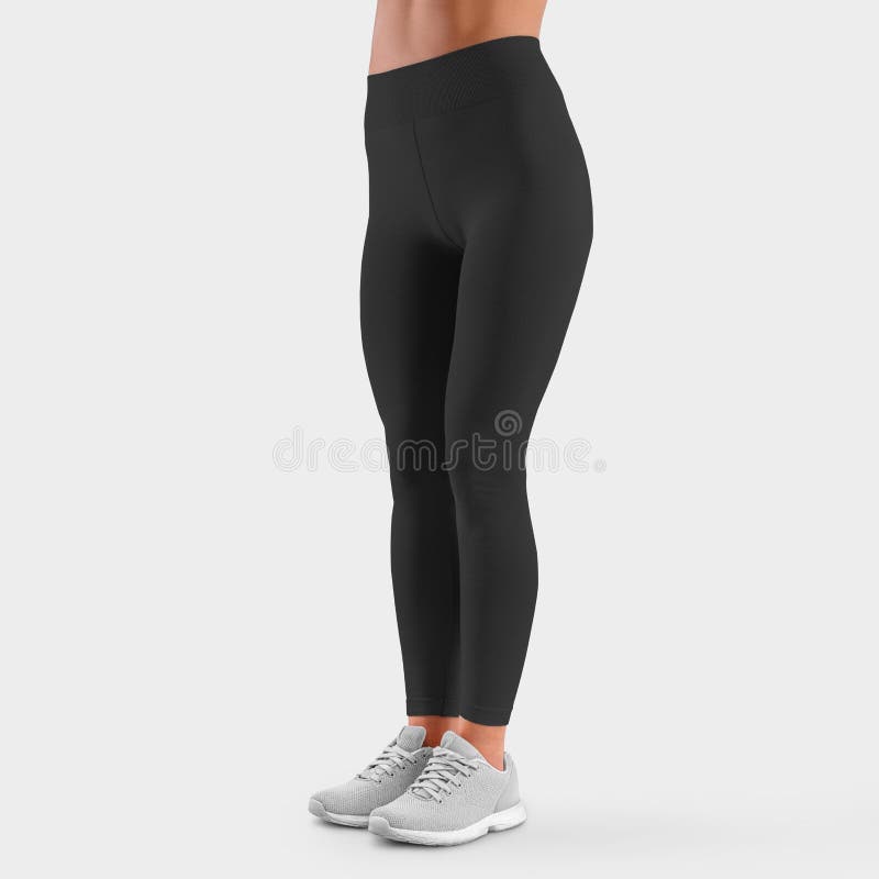 Black jogger pants mockup. Template Sports trousers front view for