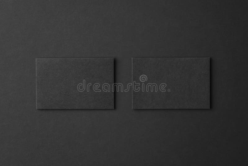 Mockup Two Blank Business Cards Black Textured Background Stock Photos Free & RoyaltyFree