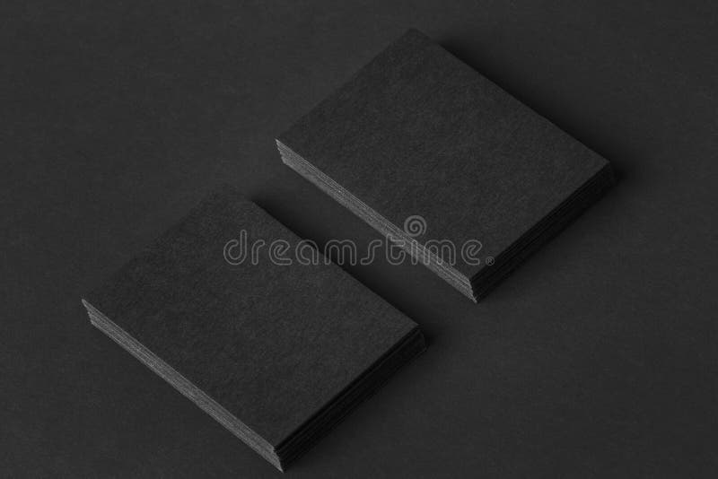 Mockup Two Blank Business Cards Black Textured Background Stock Photos Free & RoyaltyFree