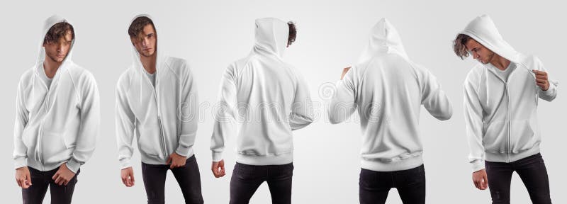 Download White Hoodie Mockup With Shadows On The Background, Front ...