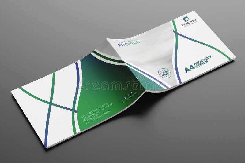A4 brochure cover vector design template. A4 Brochure cover vector template. Corporate profile cover design for business, Industries, manufacturers