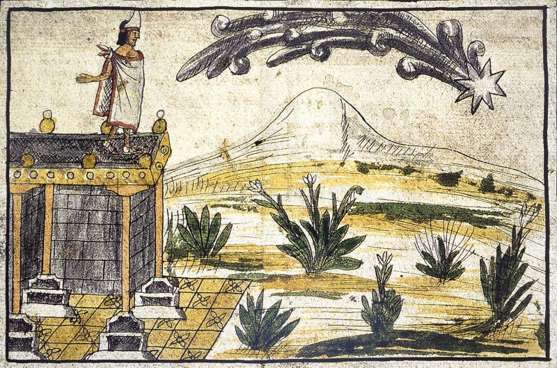 Moctezuma Xocoyotzin II ogląda kometę Kodeks Durana