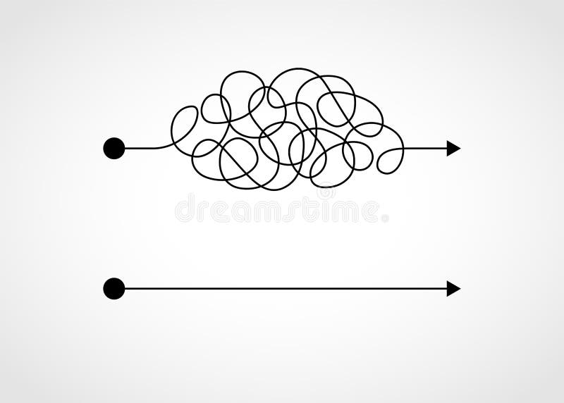 Mod dur și ușor ilustrat prin încurcare și drept vector illustration