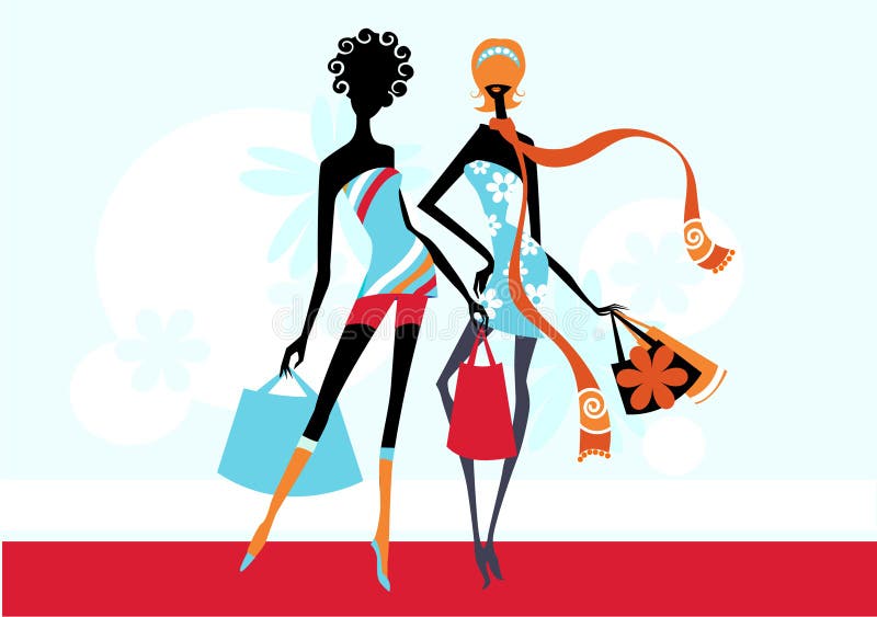 mod dziewczyny royalty ilustracja mod dziewczyny royalty ilustracja