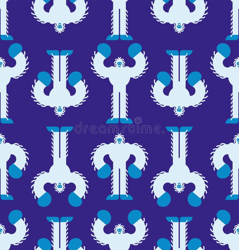 Mod?le de yeti sans couture Fond de Bigfoot ornement de bonhomme de neige abominable Dirigez la texture grand pied illustration libre de droits Mod?le de yeti sans couture Fond de Bigfoot ornement de bonhomme de neige abominable Dirigez la texture grand pied illustration libre de droits