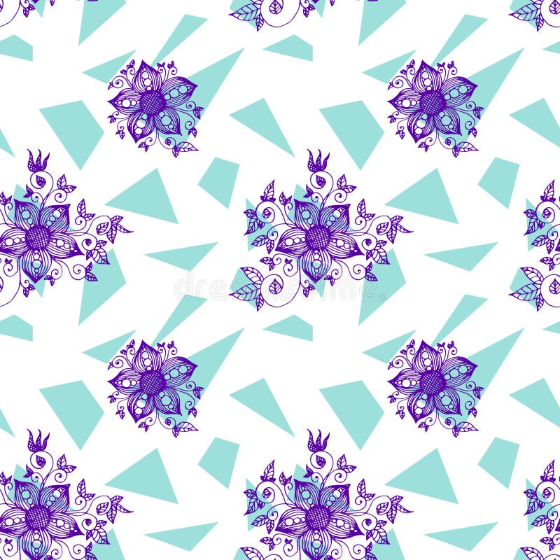 Mod?le sans couture de fleur tir?e par la main Illustration de vecteur illustration stock Mod?le sans couture de fleur tir?e par la main Illustration de vecteur illustration stock