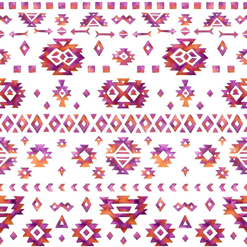 Mod?le tribal ethnique d'aquarelle tir?e par la main sans couture illustration de vecteur Mod?le tribal ethnique d'aquarelle tir?e par la main sans couture illustration de vecteur