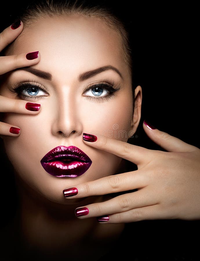 Moda modela dziewczyny twarz obraz royalty free