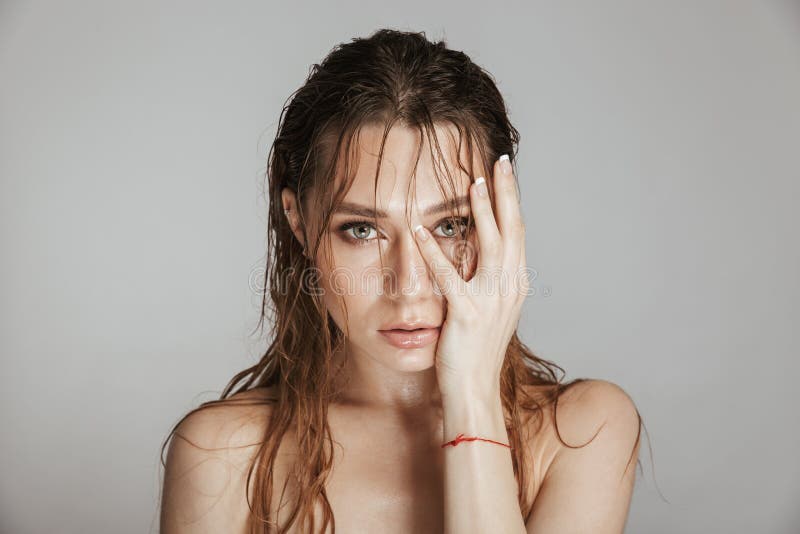 Moda portret toples atrakcyjna kobieta zdjęcia stock Moda portret toples atrakcyjna kobieta zdjęcia stock