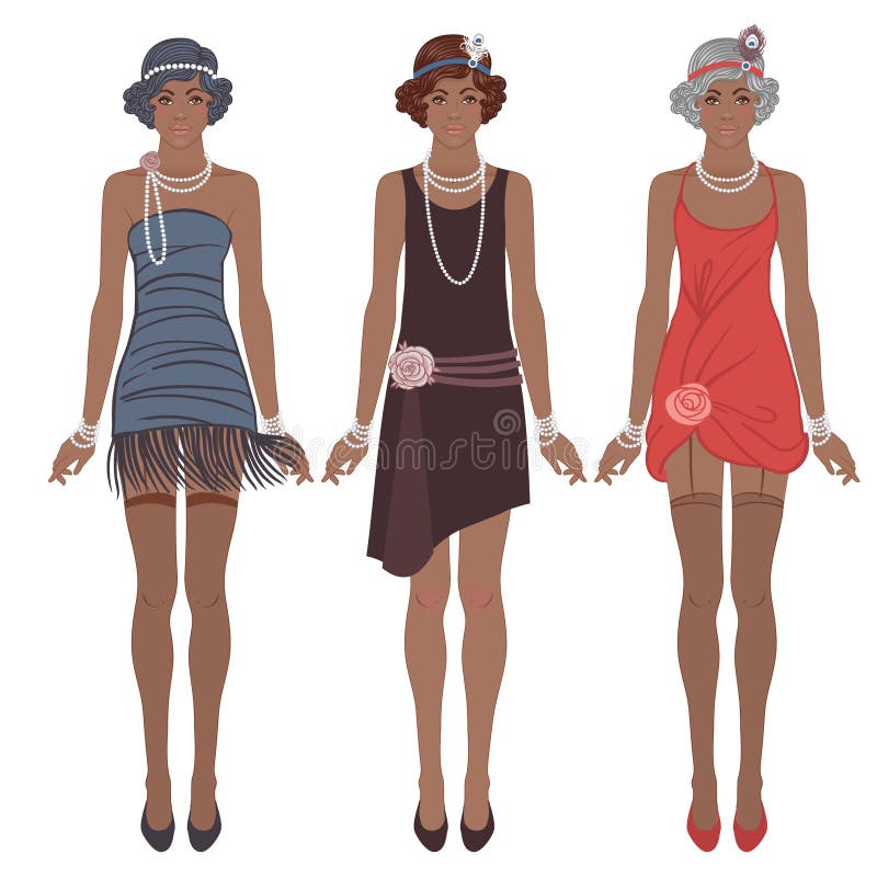 Tomar un baño miércoles Requisitos Moda Retra: Muchacha Del Encanto De Los Años 20 (mujer Afroamericana)  Ilustración del Vector - Ilustración de arte, nostalgia: 93026335