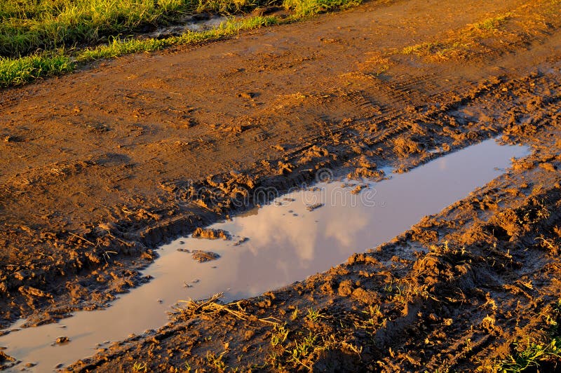 Muddy countryside after a strong rain shower. Muddy countryside after a strong rain shower