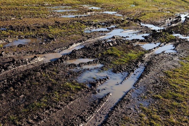 Modderige landweg royalty-vrije stock foto