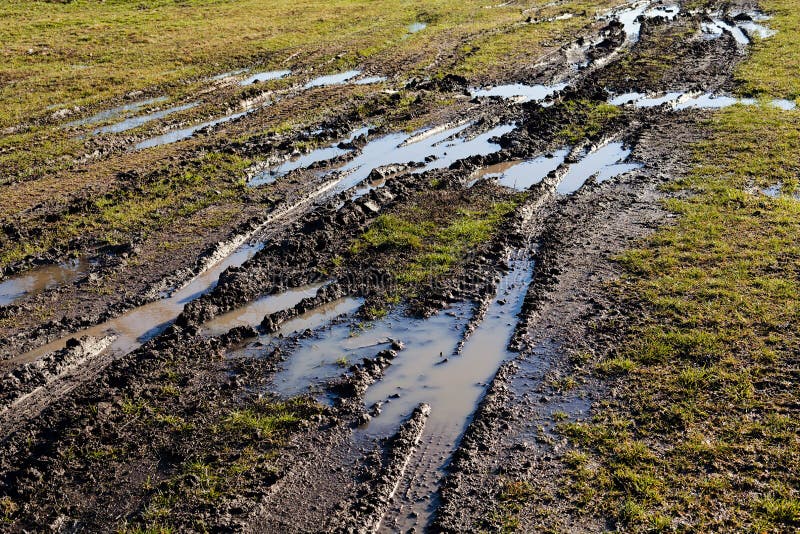 Modderige landweg royalty-vrije stock foto's