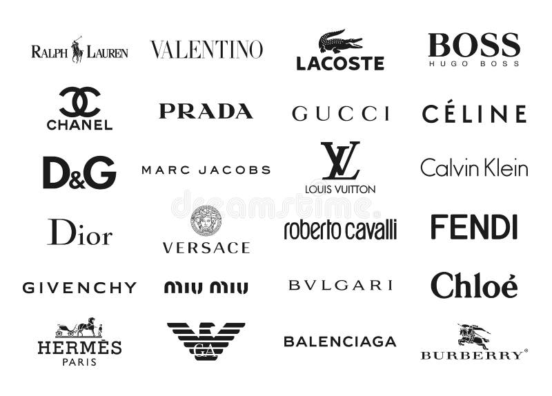 Mode brännmärker logoer stock illustrationer