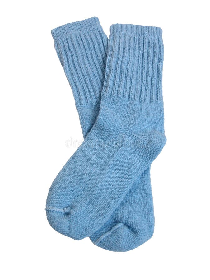 Mode : Chaussettes bleu-clair d'enfant en bas âge photo stock Mode : Chaussettes bleu-clair d'enfant en bas âge photo stock