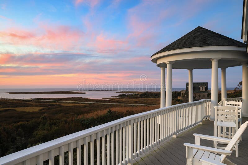 Mode de vie Salvo North Carolina d'île de coucher du soleil photos libres de droits Mode de vie Salvo North Carolina d'île de coucher du soleil photos libres de droits