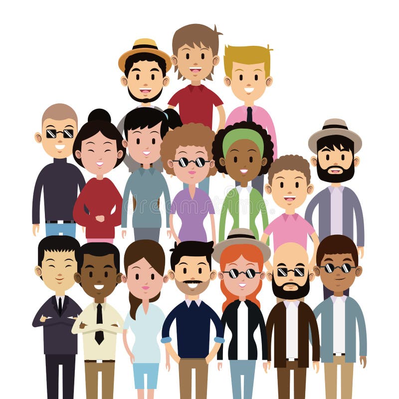 Mode ethnique de grande de groupe multi-culture de personnes illustration stock Mode ethnique de grande de groupe multi-culture de personnes illustration stock