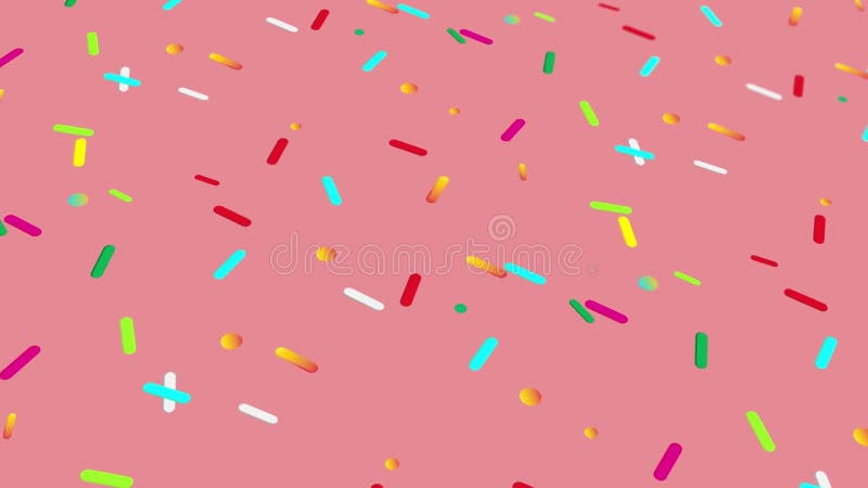 Model abstract animat cu elemente geometrice pe fond cu fulgi de înghețată pe fond cu gradient roz. royalty free illustration