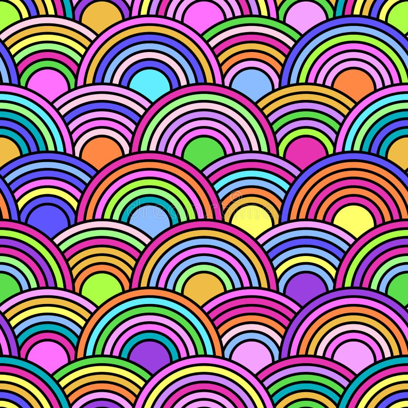 Model abstract fără sudură, cu cercuri colorate stock illustration