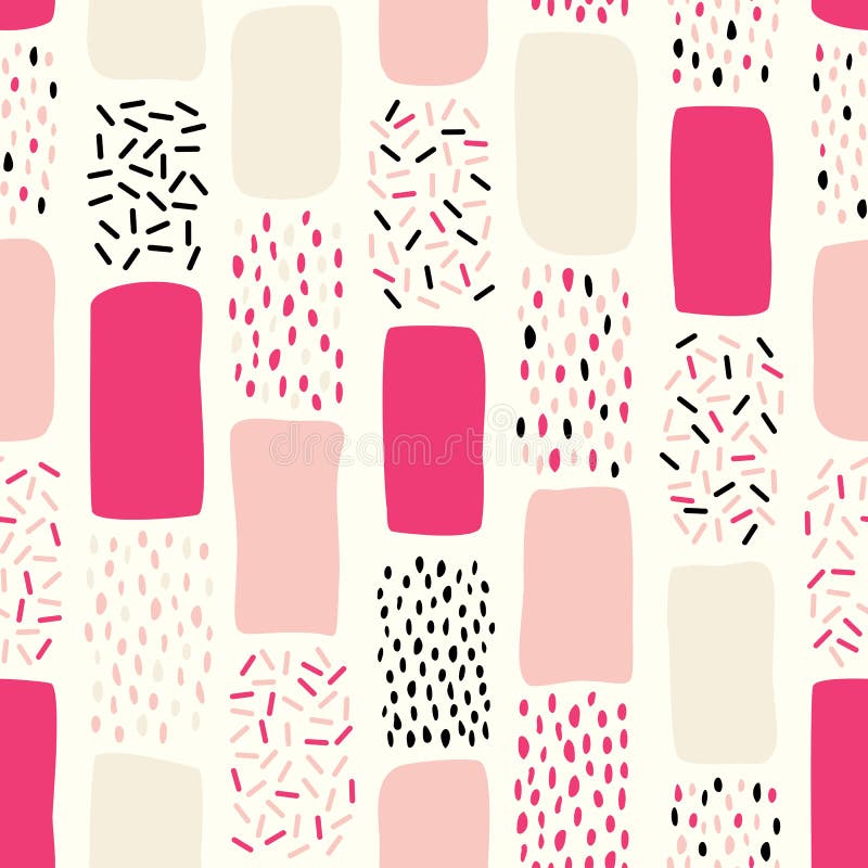 Model abstract fără sudură, cu elemente pictate haotice. textură desenată manual vectorială cu puncte și forme diferite ale liniil vector illustration