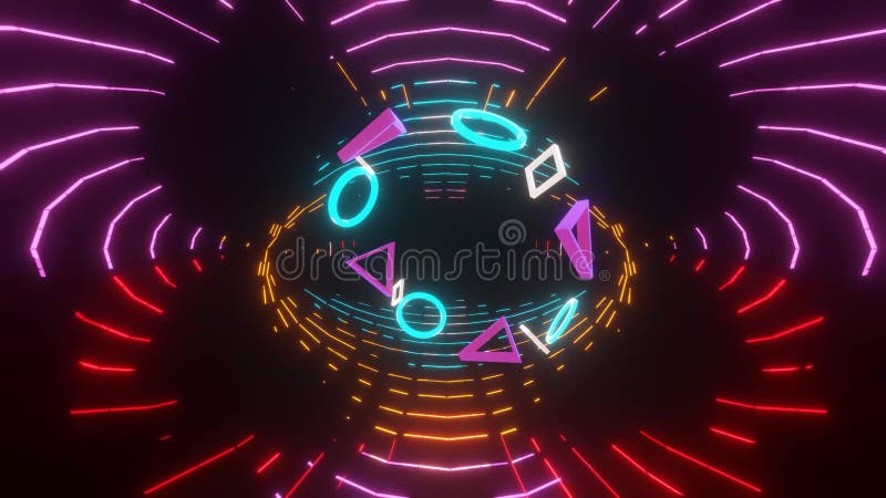 Model abstract neon multicolor stock illustration