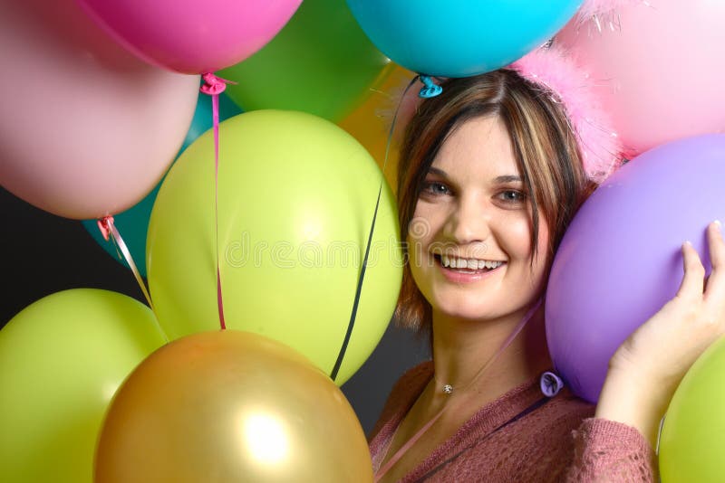 Model with alien antenna balloon