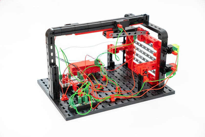 Model of an Automatic Device Assembled from a Children`s Set of Plastic