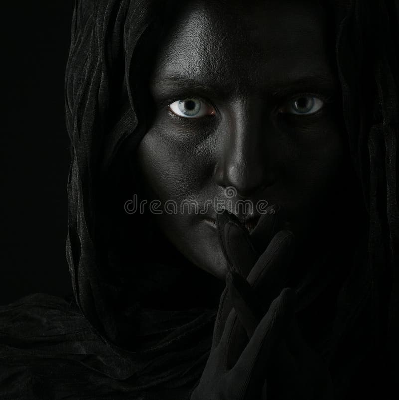 Model with black face. royalty free stock photography