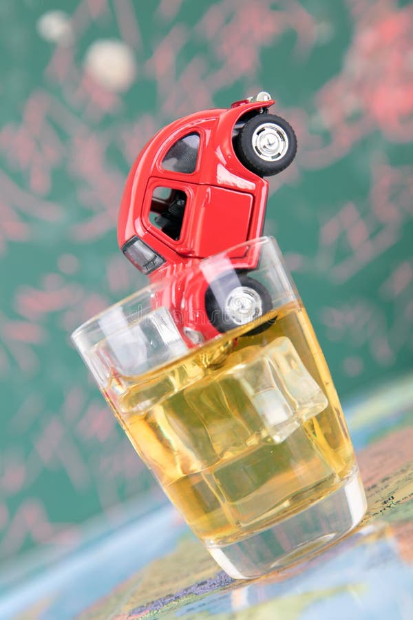 A Model Car in a Wine Glass Stock Image Image of drunk, yellow 230697311