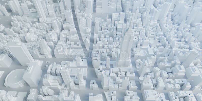 Model city new york usa mapa wysokie budynki 3d ilustracja royalty ilustracja