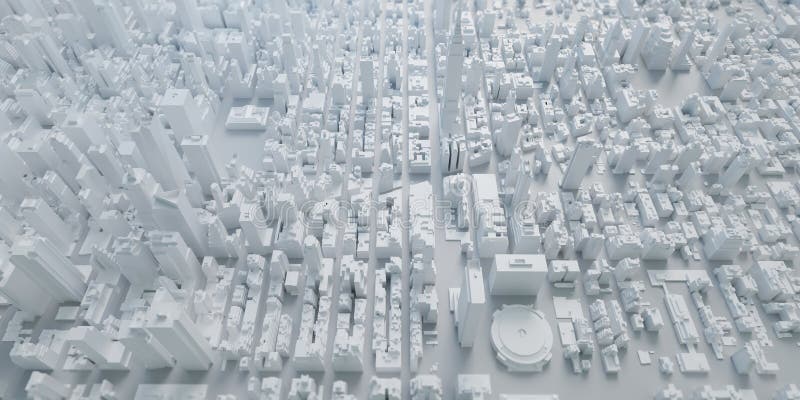 Model city new york usa mapa wysokie budynki 3d ilustracja ilustracji