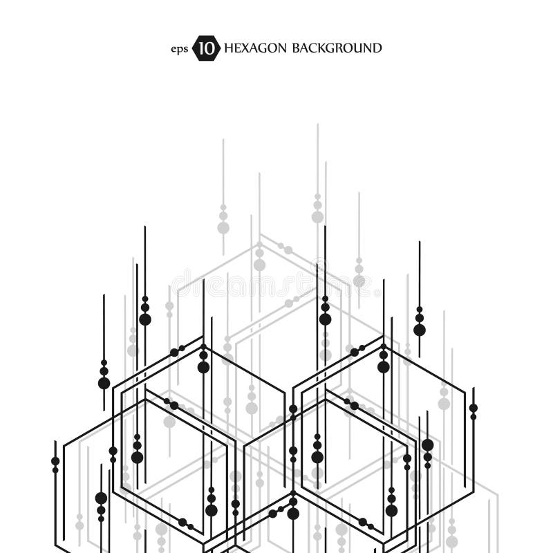 Model de afaceri hexagonal. cercetare științifică medicală. grilă de structură hexagoane. fundal geometric abstract royalty free illustration