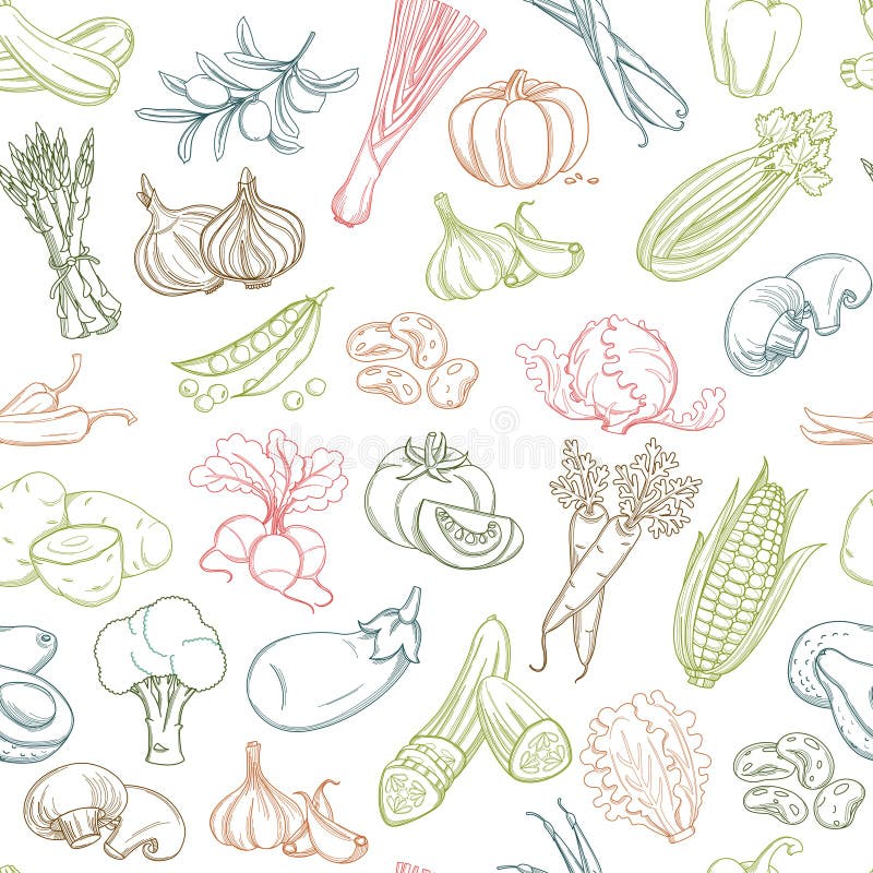 Model de fond fără sudură pentru fructele și legumele proaspete de fermă ecologice vector illustration