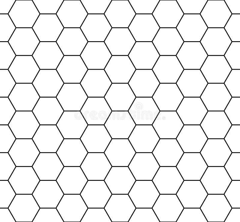 Model de geometrie fără sudură vectorială, formă hexagonală, formă abstractă de fagure alb-negru royalty free illustration