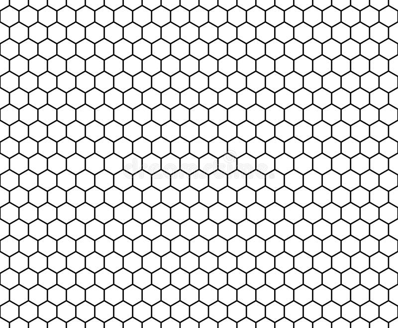 Model de geometrie fără sudură vectorială, formă hexagonală, formă abstractă de fagure alb-negru royalty free illustration