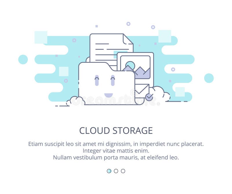 Model de pagină web pentru soluții de cloud computing și de stocare. site-uri web de stocare a datelor în cloud computing care găz vector illustration