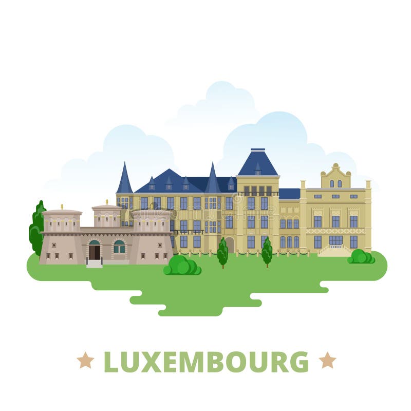 Model de țară luxemburghez pentru desene animate plate vector illustration