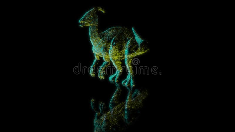 Model dinozaura renderowania animacji 3d na czarnym tle ilustracja wektor