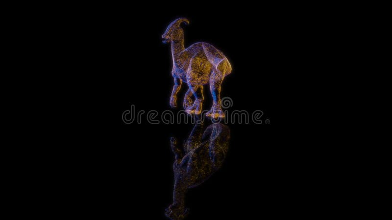 Model dinozaura renderowania animacji 3d na czarnym tle ilustracji