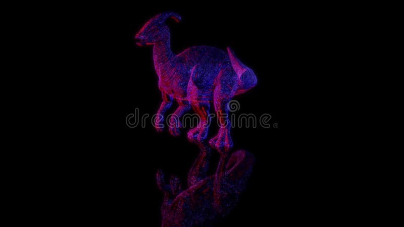 Model dinozaura renderowania animacji 3d na czarnym tle royalty ilustracja