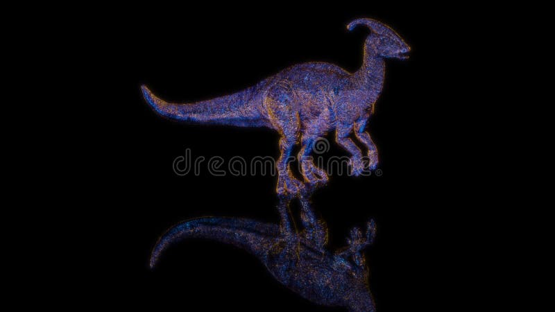 Model dinozaura renderowania animacji 3d na czarnym tle royalty ilustracja