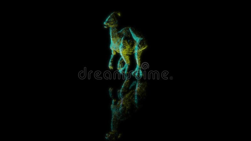 Model dinozaura renderowania animacji 3d na czarnym tle ilustracji