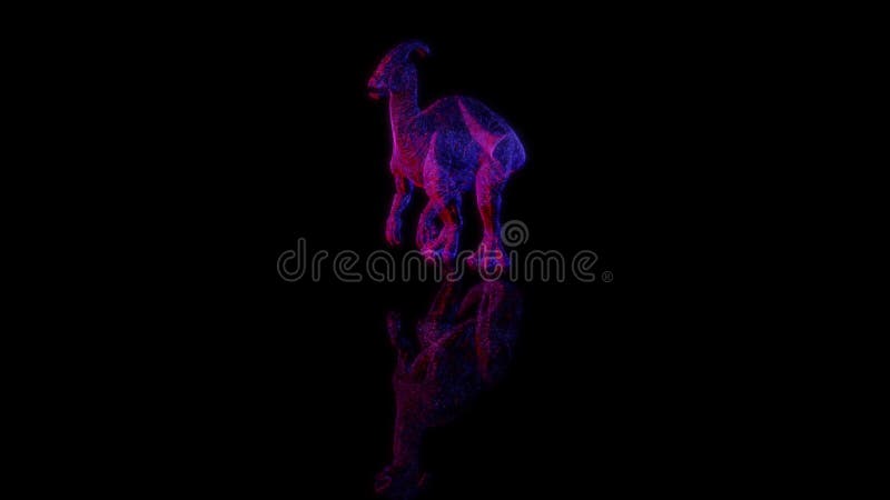 Model dinozaura renderowania animacji 3d na czarnym tle ilustracja wektor