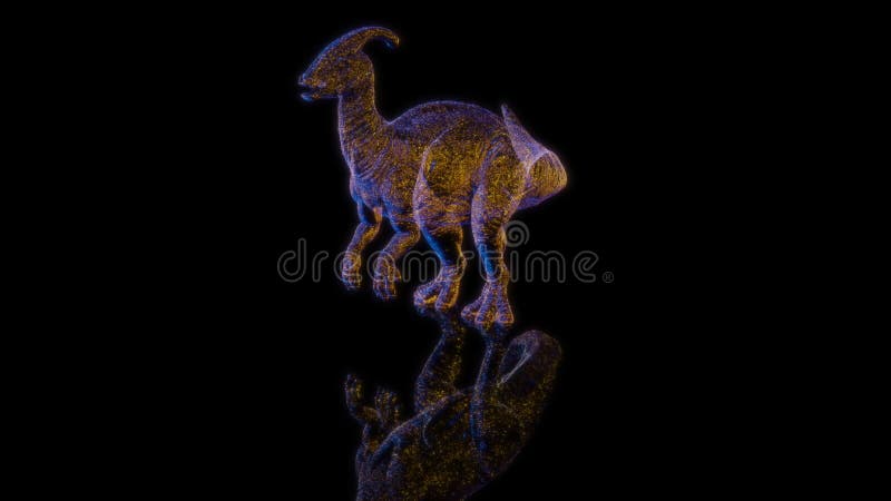 Model dinozaura renderowania animacji 3d na czarnym tle ilustracji