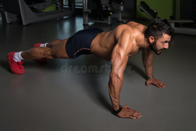 Model Doing Press Ups in Gym Stock Image Image of human, push 100360125