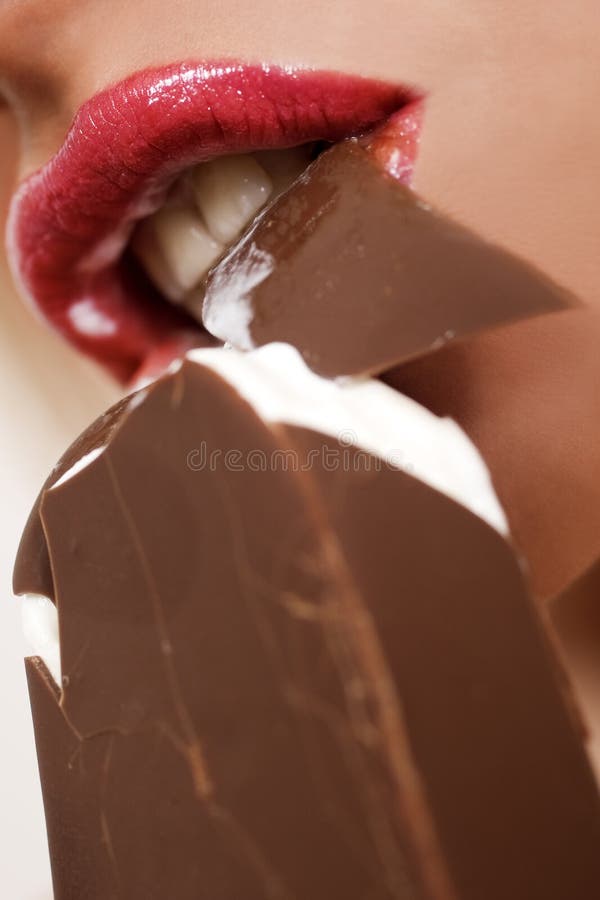 Model eating an ice-cream