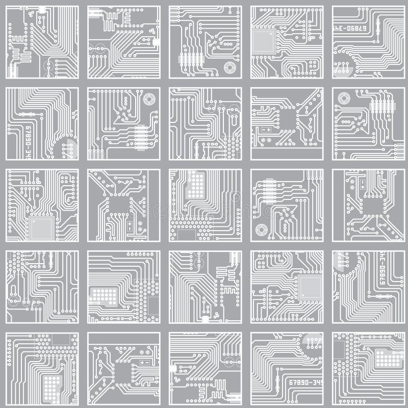 Model electronic fără sudură. vier circuit informatic royalty free illustration