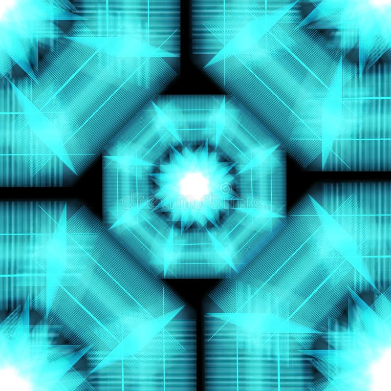Model floral abstract albastru 3d cu strălucire geometrică 3d. Modelul floral abstract albastru neon 3d, fundalul floral geometric strălucitor, un model floral albastru strălucitor, neon albastru, bun pentru utilizarea în tiparul de fundal al piciorului de perete, pentru imprimarea textilelor.